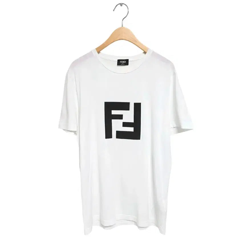[BUNJANG] Fendi FF Logo Short Sleeve T-Shirt White / 펜디 FF 로고 반팔 티셔츠