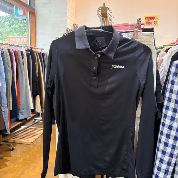[BUNJANG] Titleist Women's Long Sleeve Golf T-Shirt Black / 타이틀리스트 긴팔 티셔츠