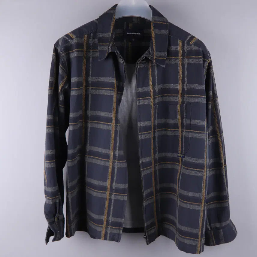 [BUNJANG] Thisisneverthat Check Full Zip Shirt Jacket Dark Blue (S) / 디스이즈네버댓 체크 풀 집 셔츠 자켓 다크블루 (S)