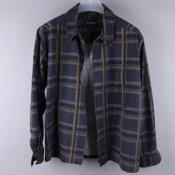 [BUNJANG] Thisisneverthat Check Full Zip Shirt Jacket Dark Blue (S) / 디스이즈네버댓 체크 풀 집 셔츠 자켓 다크블루 (S)