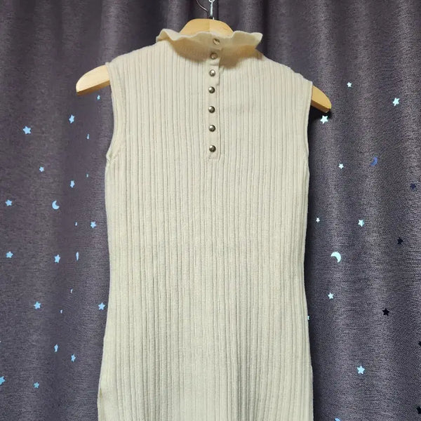 [BUNJANG] TIME by TIME Ivory Ribbed Sleeveless Knit Top / 한섬 타임 아이보리 골지 민소매 니트-85