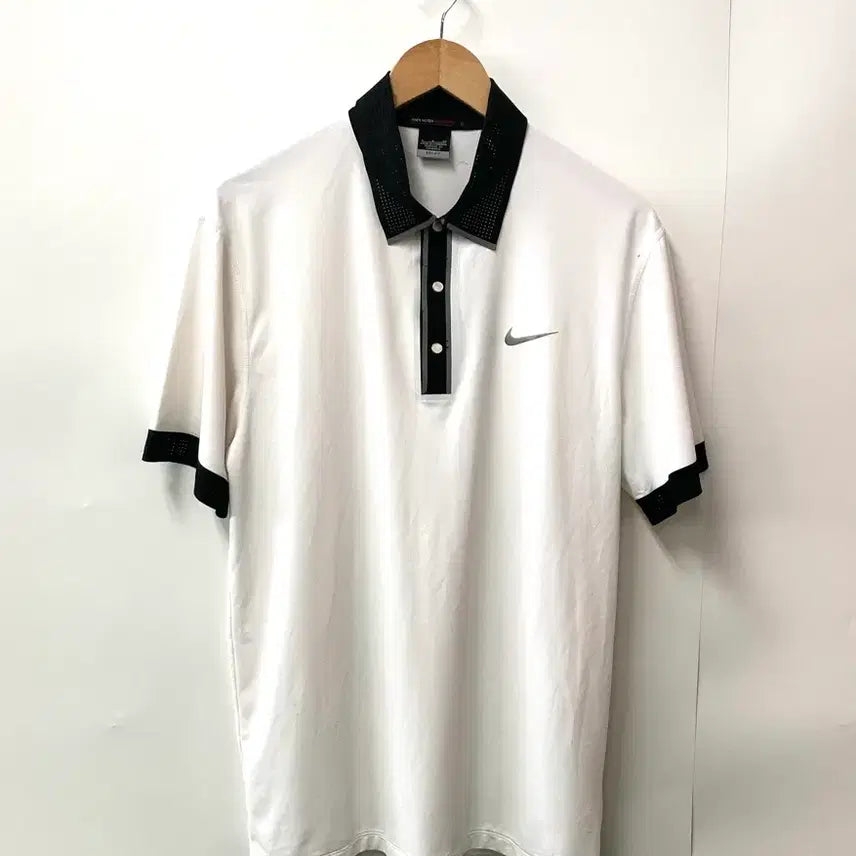 [BUNJANG] Nike Dri-FIT Short Sleeve Polo Shirt White/Black (L) / 6.나이키 드라이핏 반팔 카라티 화이트 블랙L
