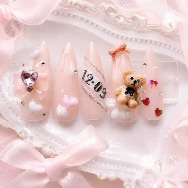 [BUNJANG] Custom "OshiGatsu" Birthday & Idol Name Nail Tips / happy birthday 케이크 수제네일팁/오시네일