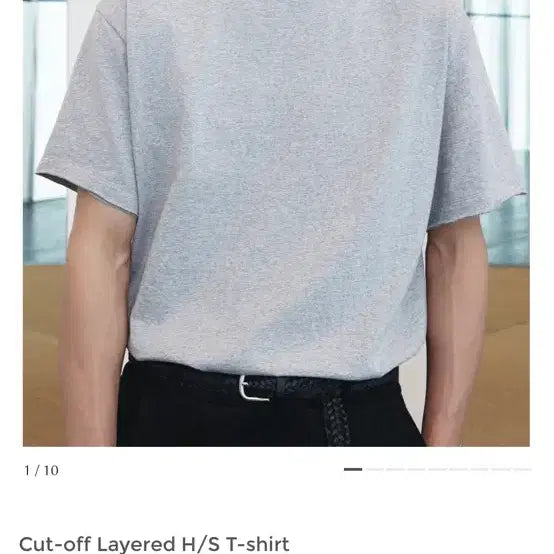 [BUNJANG] Youth Cut-off Layered Short-Sleeve T-Shirt Melange Grey S / 유스 컷오프 레이어드 반팔티 멜란지그레이 s