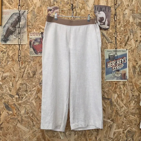 [BUNJANG] Linen Wide Pants - Size 88 / 린넨 와이드 팬츠 통바지 88