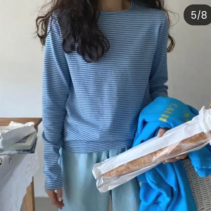 [BUNJANG] Rosebay Baguette Stripe Long-Sleeve T-Shirt / 로즈베이  바게트 스트라이프 티셔츠
