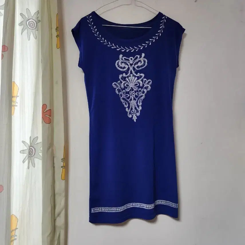 [BUNJANG] Blue Sleeveless Mini Dress One Size / 푸른색 민소매 미니 원피스 F