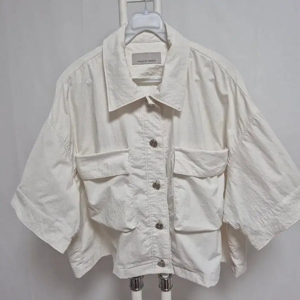 [BUNJANG] VOICE OF VOICES White Shirt Jacket Blouse / 보브 화이트 셔츠 자켓 블라우스