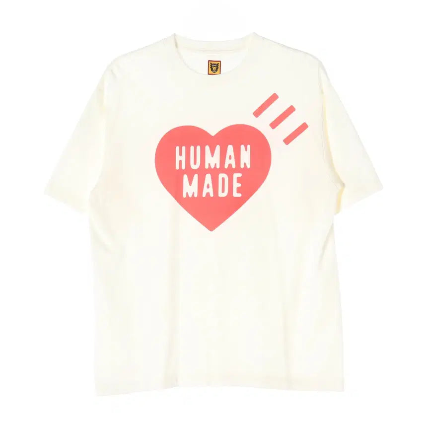 [BUNJANG] Human Made 23SS Heart Logo Print Cotton T-Shirt / 휴먼메이드 23SS 하트 로고 프린트 코튼 반팔 티셔츠