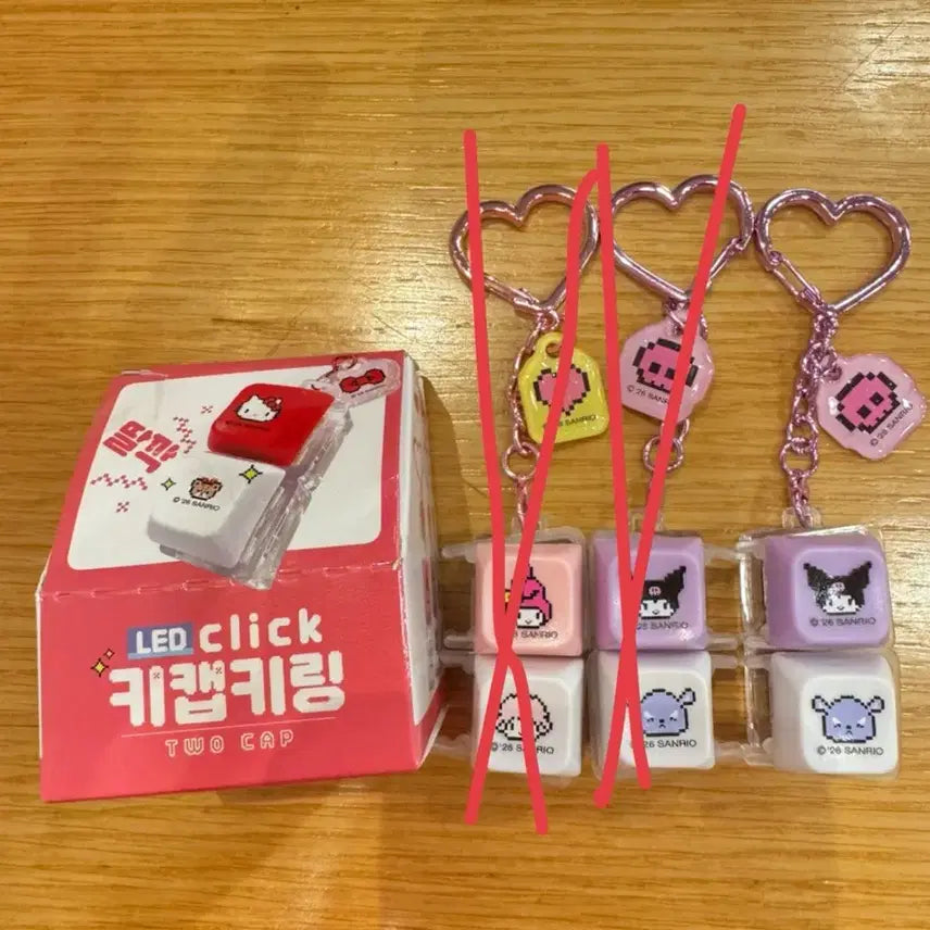 [BUNJANG] Sanrio Characters LED Keycap Keyring Kuromi (2-Key) / 산리오 캐릭터 LED 키캡 키링 2구 쿠로미