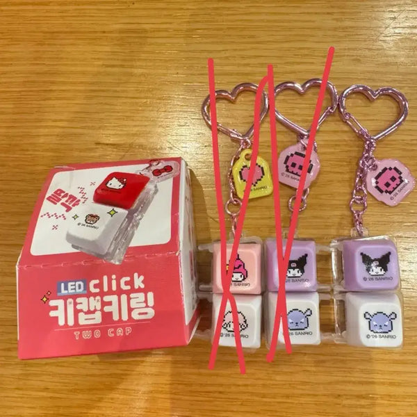 [BUNJANG] Sanrio Characters LED Keycap Keyring Kuromi (2-Key) / 산리오 캐릭터 LED 키캡 키링 2구 쿠로미