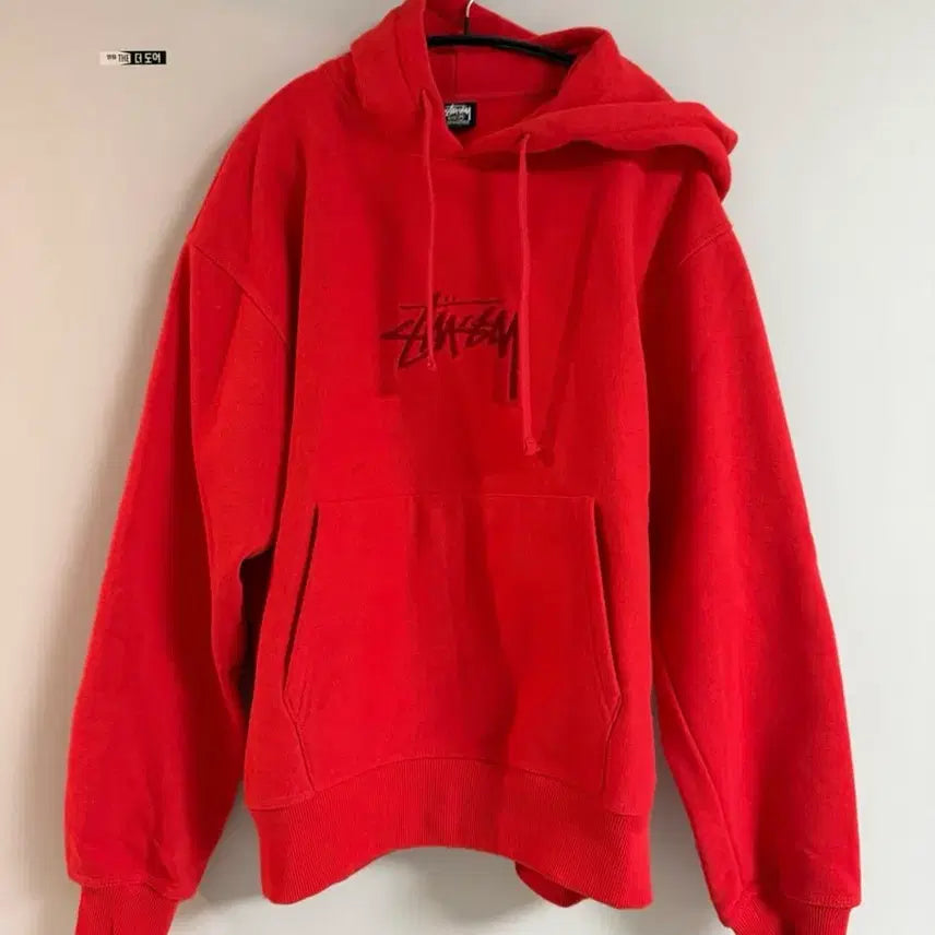 [BUNJANG] Stussy Logo Hoodie Red / 스투시 로고 후드티 레드