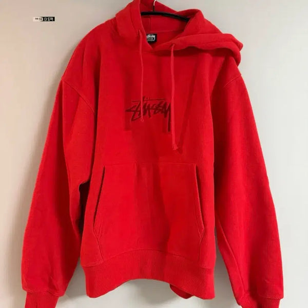 [BUNJANG] Stussy Logo Hoodie Red / 스투시 로고 후드티 레드