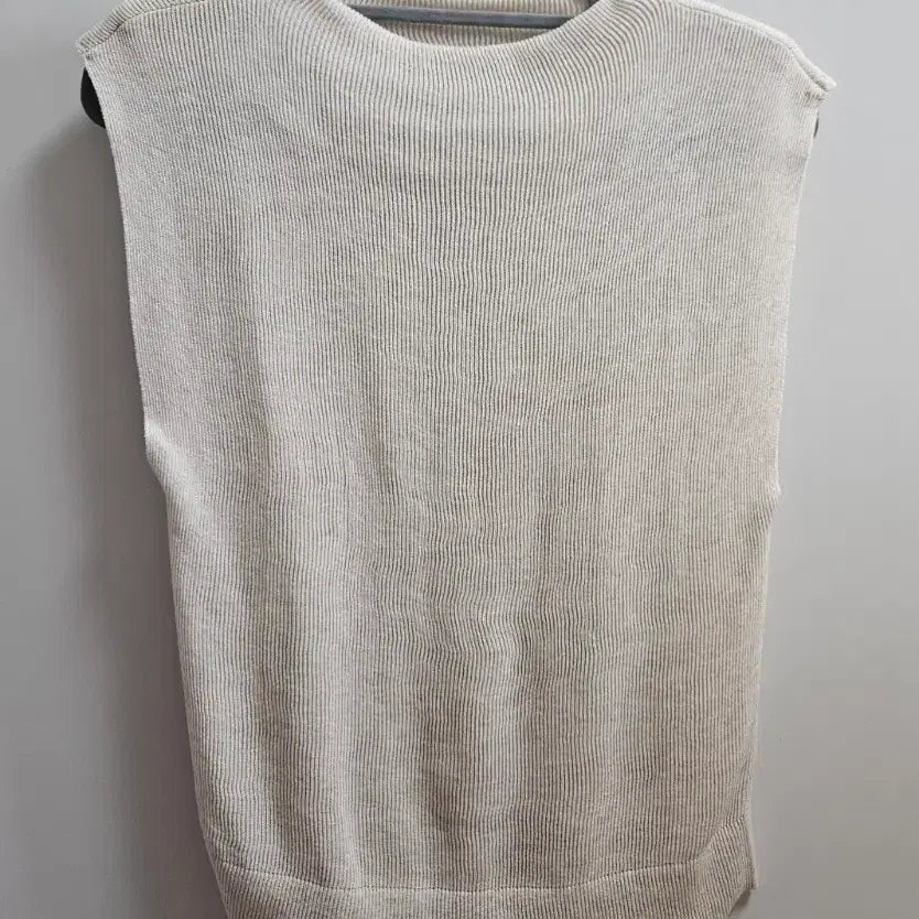 [BUNJANG] Le917 Beige Summer Knit Sleeveless + Scarf Set / 르917 베이지 여름니트 슬리브리스+머플러세트