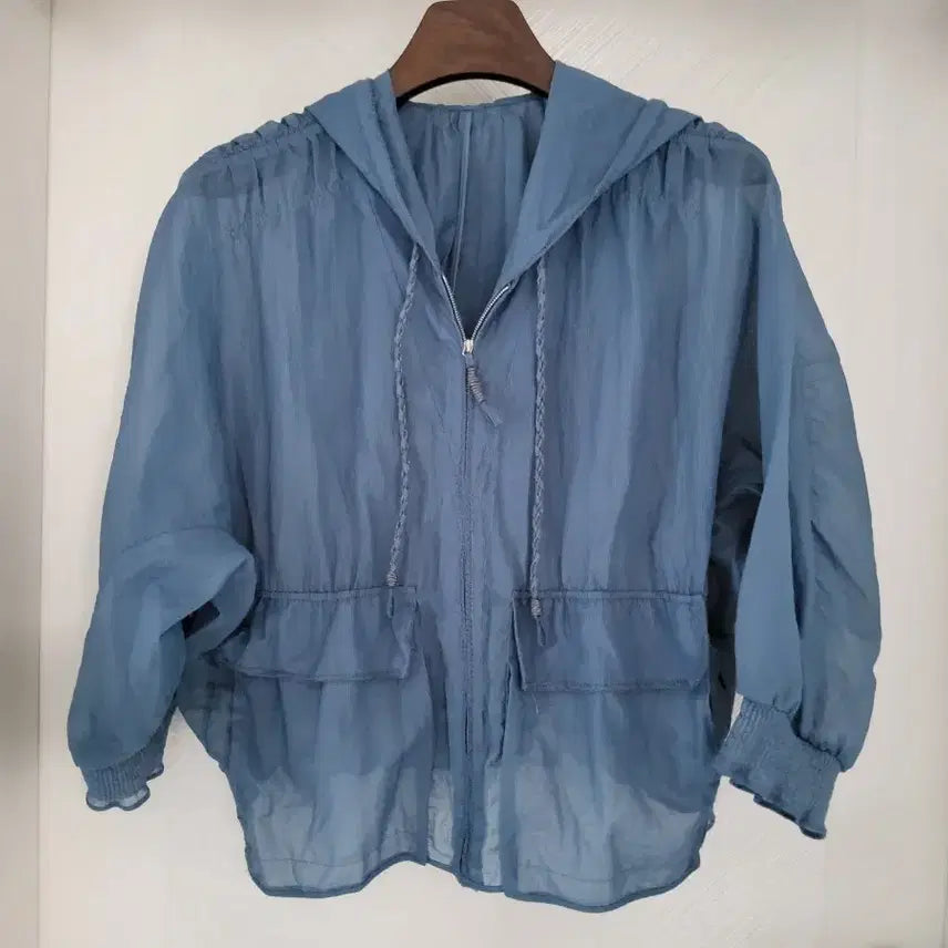 [BUNJANG] OBZEE Blue Hooded Windbreaker Size 95 / OBZEE 블루 후드 바람막이 95