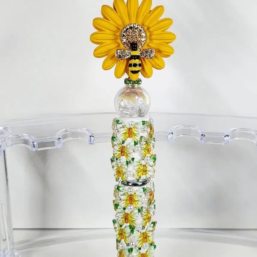 [BUNJANG] Handmade Bee Charm Ballpoint Pen / 꿀벌꽃 수제 볼펜
