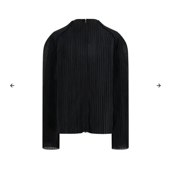 [BUNJANG] Amomento Pleats Zip Up Jumper Black / L) 아모멘토 플리츠 집업