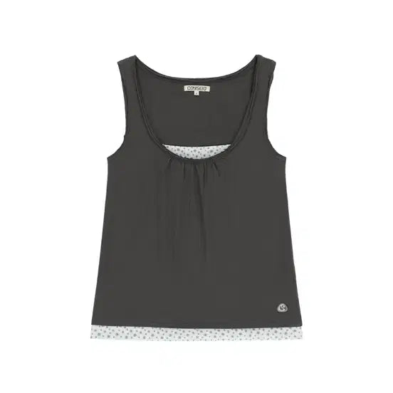 [BUNJANG] KOSEIO DUDU Layered Sleeveless Charcoal Size 1 / 코이세이오 두두 레이어드 슬리브리스 차콜 1사이즈 DUDU LAYERED