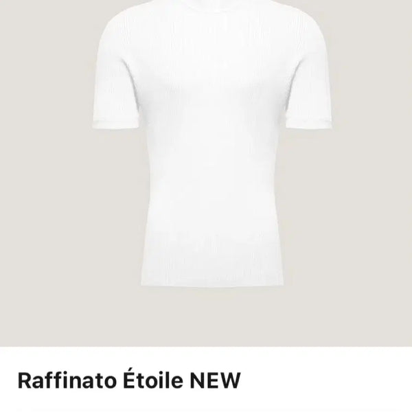 [BUNJANG] Rafinato Etoile Whole Garment Short-Sleeve Knit Top (White) / 라피나토에뚜알 홀가먼트 반팔 니트 상의(화이트) / 사이즈 95