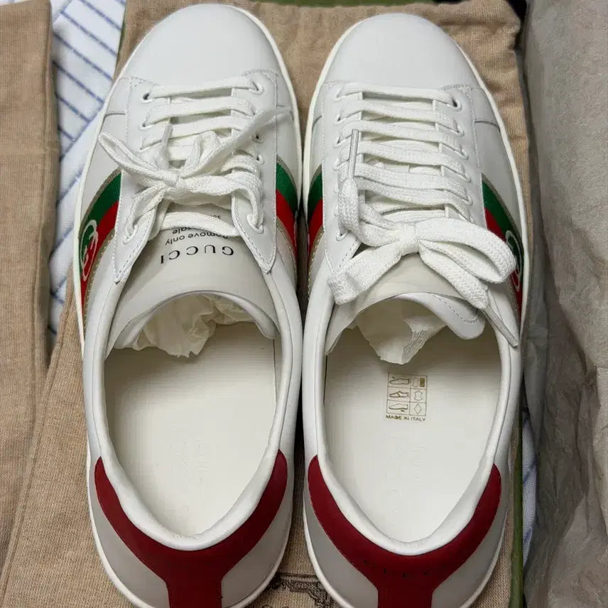 [BUNJANG] Gucci Ace Interlocking G Sneakers White Red (Men's) / 구찌 에이스 인터로킹 G 스니커즈 화이트 레드(남성용)