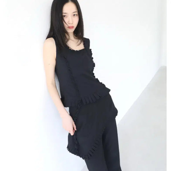 [BUNJANG] BAHA 101 RUFFLE SLEEVELESS BLOUSE / 바하윤 RUFFLE SLEEVELESS (러플 블라우스)