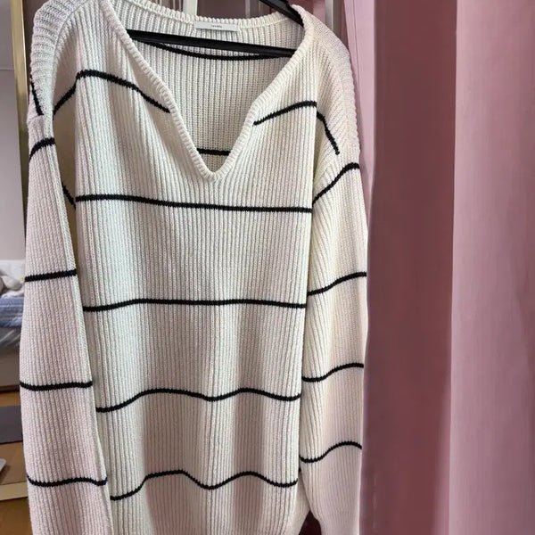 [BUNJANG] Lovemeu Striped Knit / 러브미우 자체 제작 스트라이프 니트