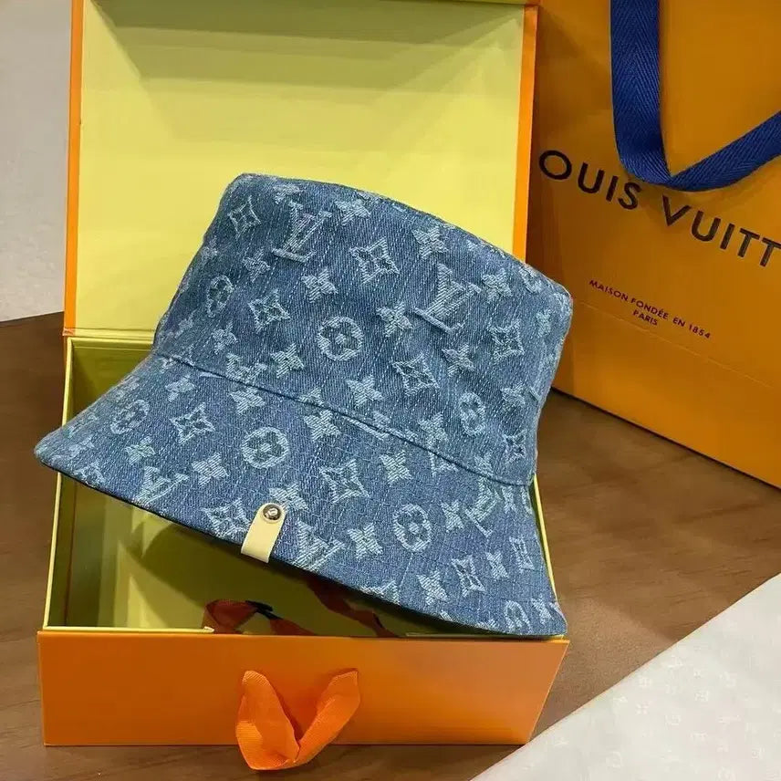 [BUNJANG] Louis Vuitton Monogram Denim Bucket Hat / 루이비통 신상 데님 버킷햇 모노그램 모자