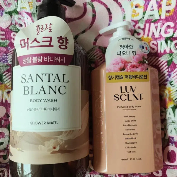[BUNJANG] Luvsent Perfumed Body Lotion (Peony Scent) & Shower Mate Perfumed Body Wash (Chantal Blanc Scent) / 럽센트바디로션피오니향+샤워메이트바디워시 상탈블랑 퍼퓸