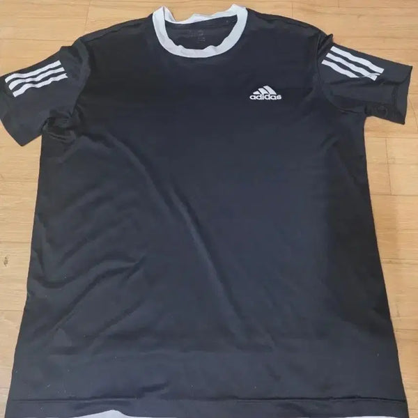 [BUNJANG] Adidas Three-Stripes T-Shirt Black XL / 아디다스 105 .삼선 반팔 티셔츠 블랙.  XL 상태좋아요.