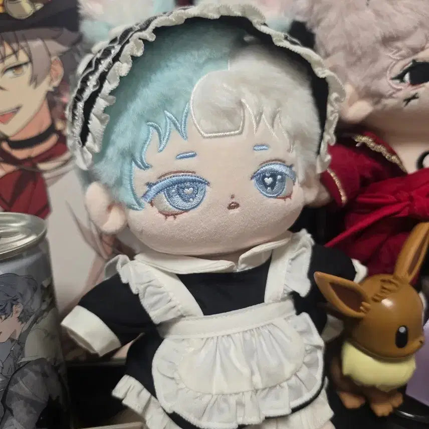 [BUNJANG] 20cm Unnamed Rabbit & Maid Outfit Doll Bundle Set / 무속성 솜인형 20cm 이름모름 레빗(?)+메이드복 옷포함 일괄