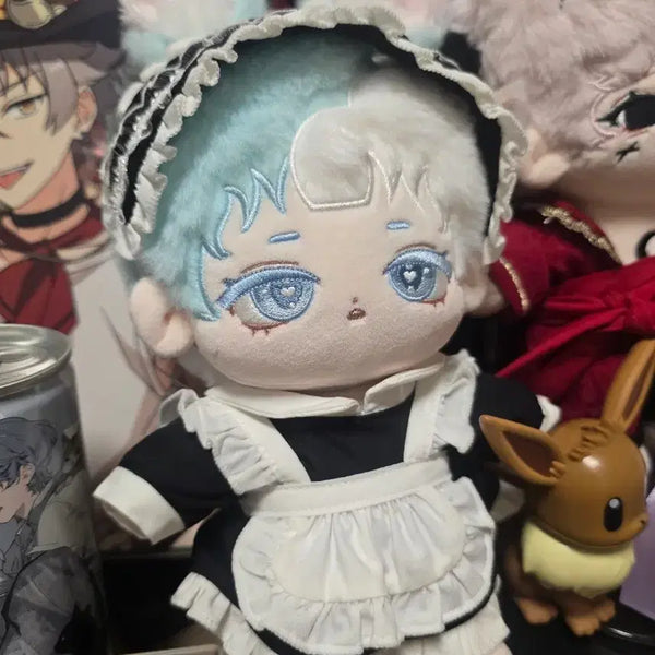 [BUNJANG] 20cm Unnamed Rabbit & Maid Outfit Doll Bundle Set / 무속성 솜인형 20cm 이름모름 레빗(?)+메이드복 옷포함 일괄