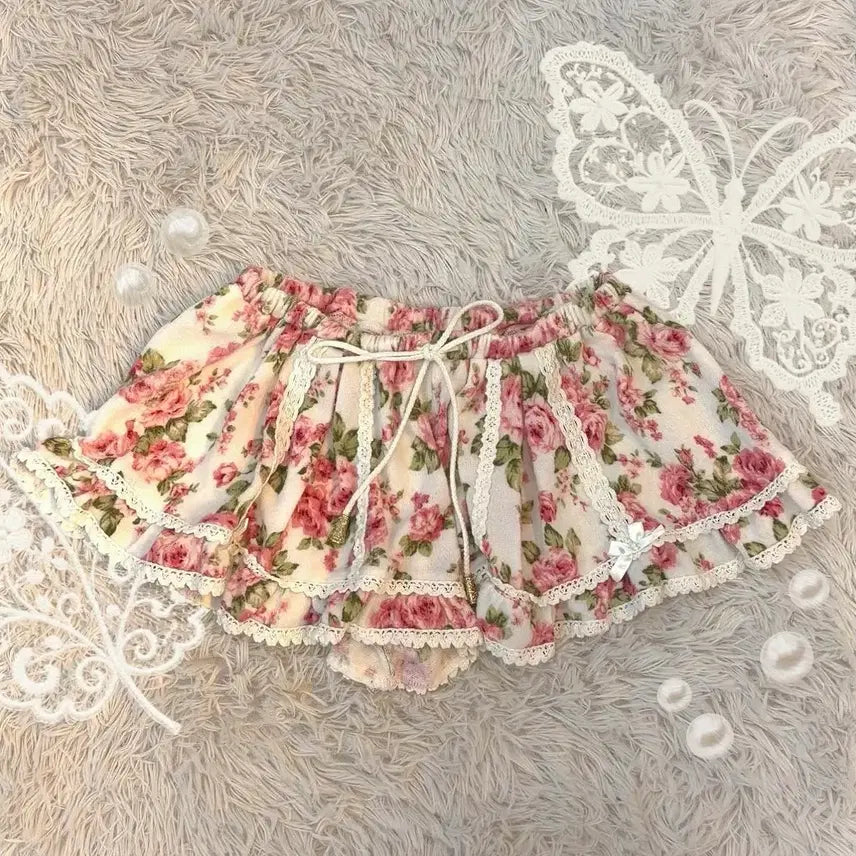 [BUNJANG] Lizlisa Floral Culottes Skirt / 리즈리사 플로럴 큐롯 스커트 치마 라떼 히메 카지 갸루 러블리 로걀