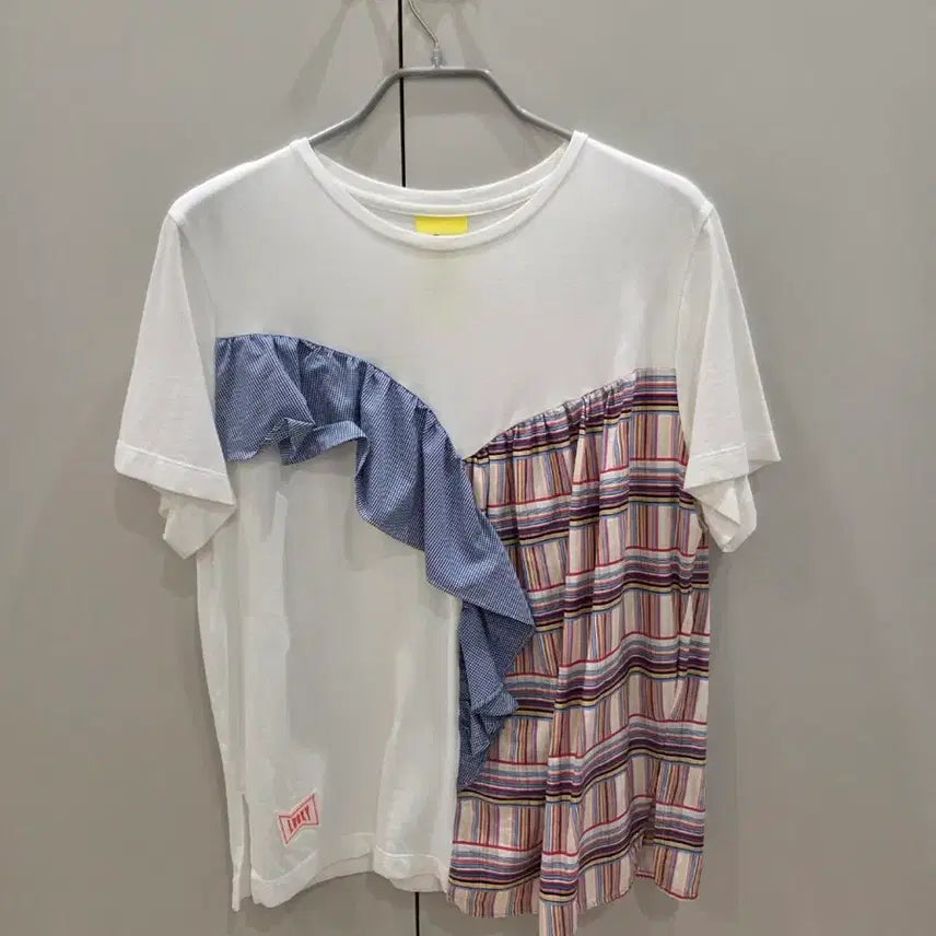 [BUNJANG] Lucky Chouette Women's Short Sleeve T-Shirt with Frill Design / 럭키슈에뜨 티셔츠