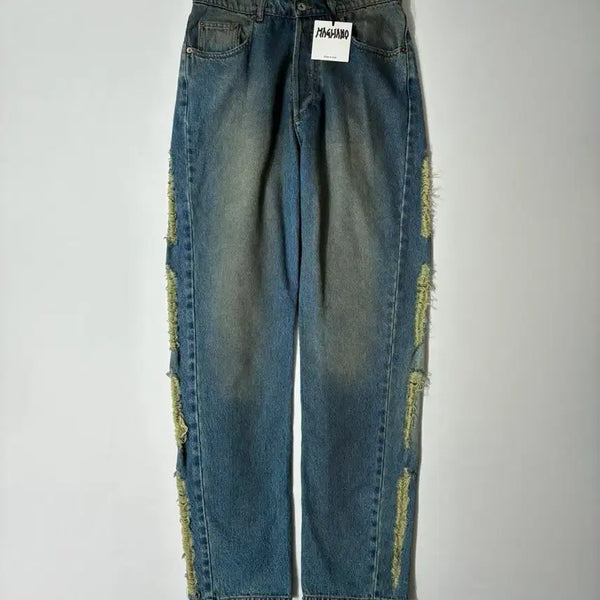 [BUNJANG] MAGLIANO Unregular Lametta Denim Jeans L / MAGLIANO 마리아노 언레귤러 라메타 데님 진 L사이즈