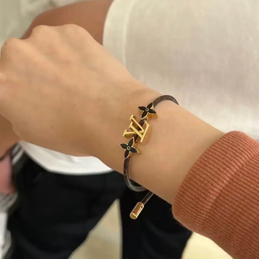 [BUNJANG] Louis Vuitton Monogram Canvas Bracelet Unisex Brown / 루이비통 로고 캔버스 팔찌 남녀공용 커플 브라운