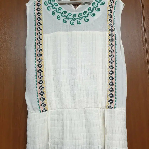[BUNJANG] Vanessa Bruno Silk Blouse with Embroidery and Pleats / 바네사브루노 실크 블라우스