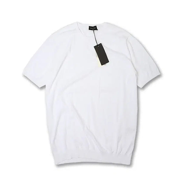 [BUNJANG] Roberto Collina White Cotton Half Sleeve Knit / 로베르토 콜리나 [Roberto Collina] 비앙코 화이트 반팔 니트