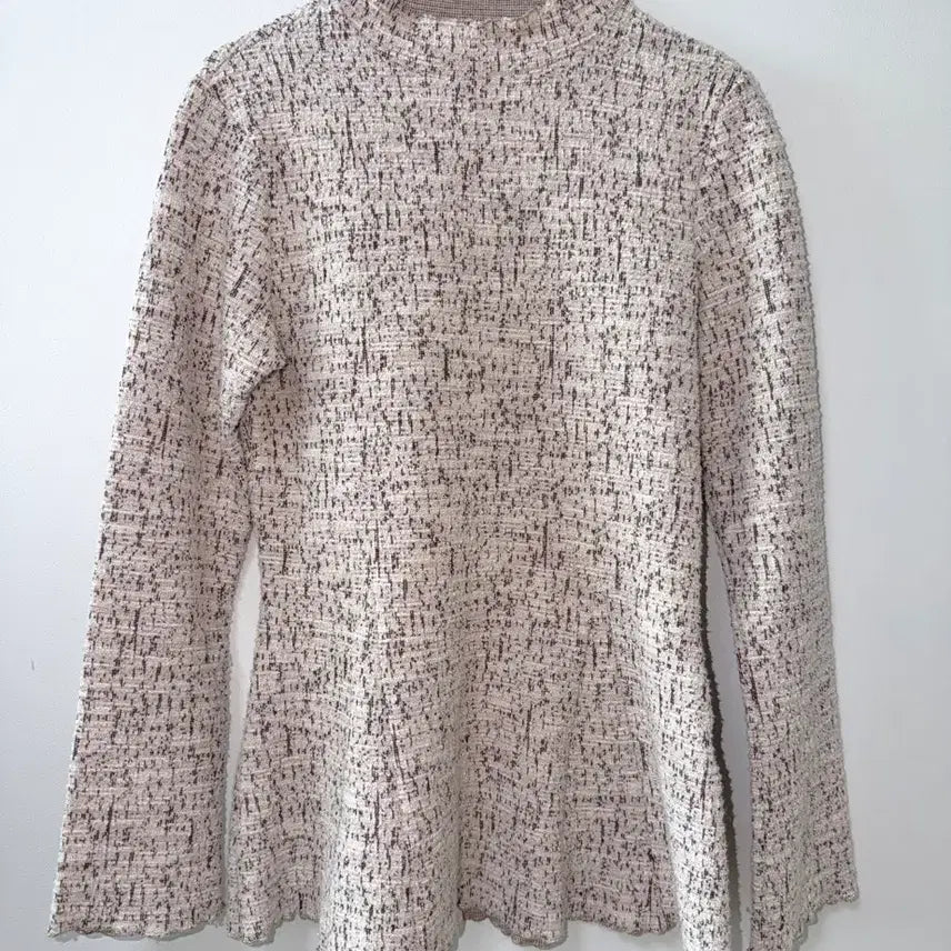 [BUNJANG] Anna Sui Tweed Peplum Flare Knit T-Shirt / 안나수이 트위드 페플럼 플레어 하객룩 니트 티셔츠 55