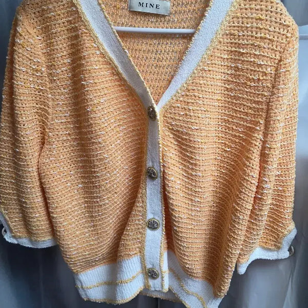 [BUNJANG] Mine 23 Summer Short Sleeve Crochet Cardigan / 23년 마인 MINE 반팔 크로쉐 가디건
