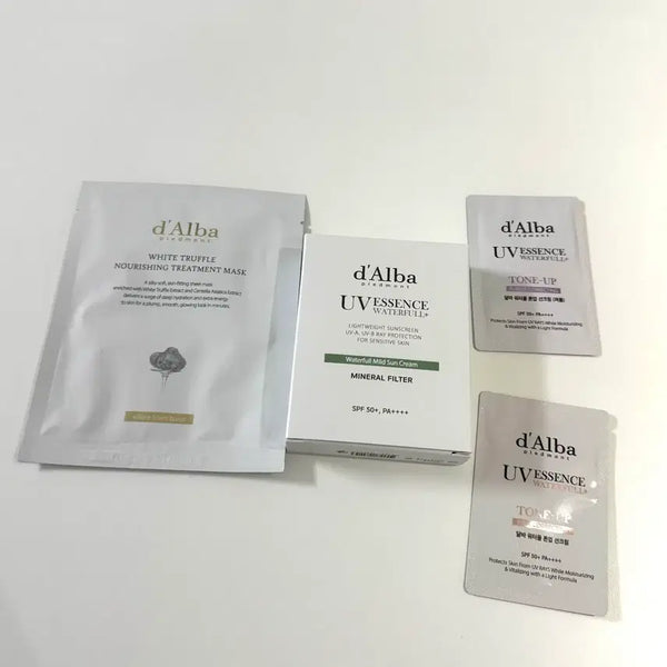 [BUNJANG] d'Alba White Truffle Nourishing Treatment Mask + Waterful Mild Suncream Set / 달바 화이트 트러플 너리싱 트리트먼트 마스크+워터풀 마일드 선크림