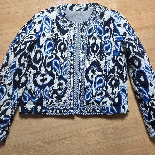 [BUNJANG] BABA Fashion Quilted Padding Jacket Navy Blue Pattern (Size 55-66) / 55~66바바패션 퀼팅 패딩자켓 패턴 네이비 블루 상태좋아요