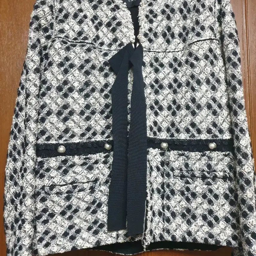 [BUNJANG] Lettbytee Tweed Jacket with Ribbon Detail / 레트바이티 자켓