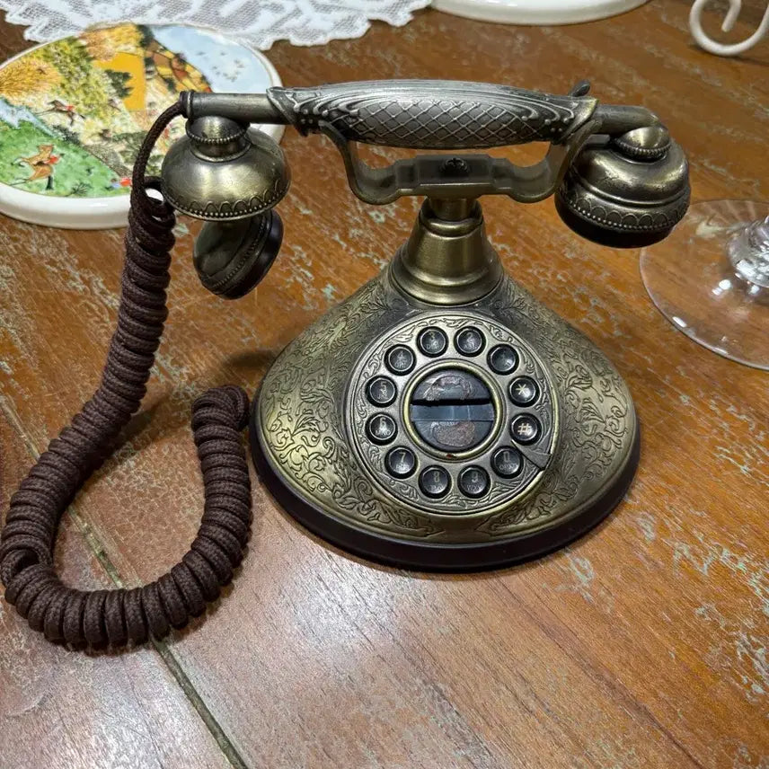 [BUNJANG] Antique Vintage Rotary Phone Gold / 앤틱 빈티지 전화기