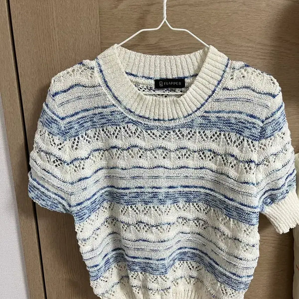 [BUNJANG] Short Sleeve Knit T-Shirt / 반팔 니트 티셔츠