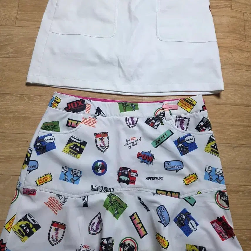 [BUNJANG] JOY X Women's Golf Skirt (Set of 2) - White Pattern / KDX(76.73 )(2종) 여성 골프 스커트 화이트