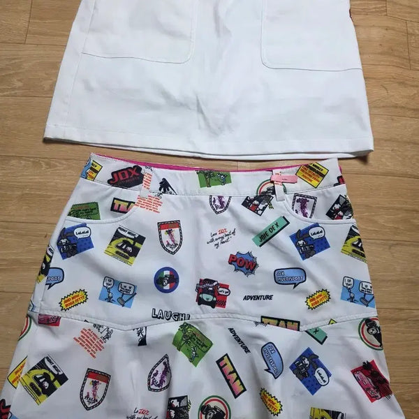 [BUNJANG] JOY X Women's Golf Skirt (Set of 2) - White Pattern / KDX(76.73 )(2종) 여성 골프 스커트 화이트