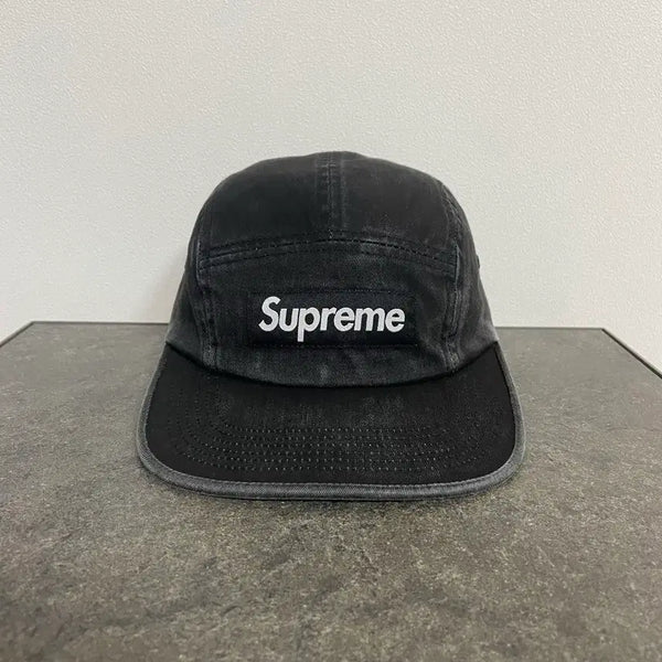 [BUNJANG] Supreme Box Logo Washed Black Camp Cap SS25 / (OS) 슈프림 박스로고 캠프캡 모자 25SS 워시드 블랙