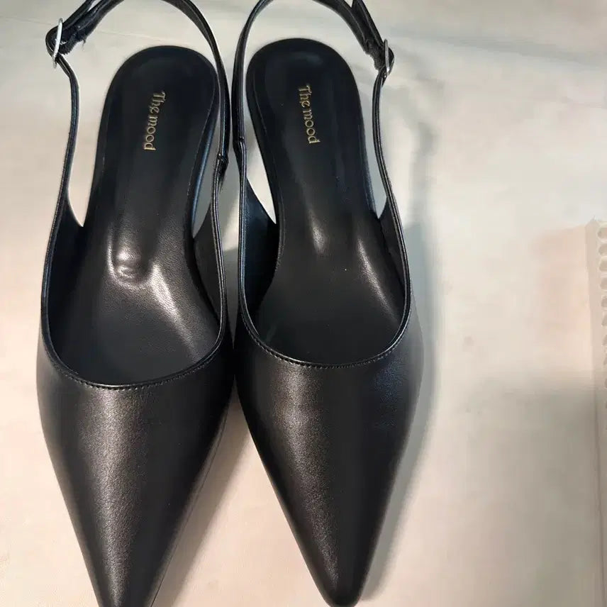 [BUNJANG] Black Slingback Stiletto Heels 3cm - Size 235 / 블랙 슬링백구두 스틸레토 3cm 235 새상품