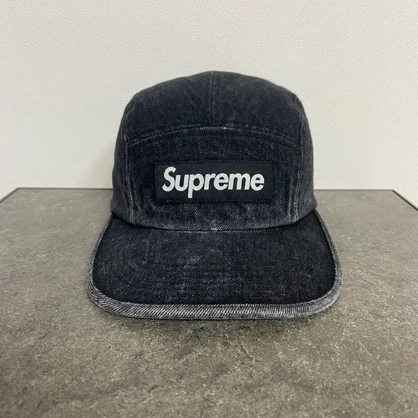 [BUNJANG] Supreme Washed Denim Box Logo Camp Cap Hat Black / (OS) 슈프림 박스로고 캠프캡 모자 워시드 데님 블랙