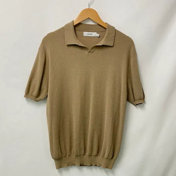 [BUNJANG] Suare Open Collar Summer Short Sleeve Knit (M) / 11.수아레 오픈카라 썸머 반팔 니트 M